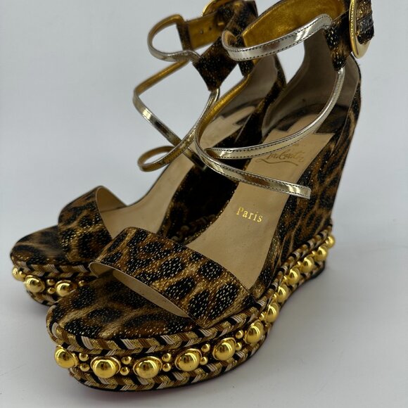 Louboutin Chocazeppa Wedges in Leopard - Size 39 - Picture 5 of 8